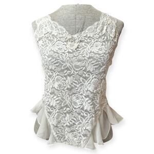 NWT 90's Vintage Victoria's Secret Teddy Ivory White Lace Sheer Bodysuit Size XS